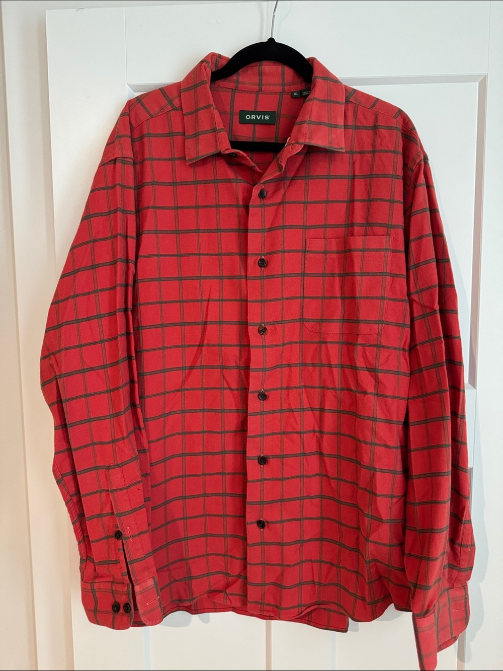 Orvis Red Plaid Long-Sleeve Button-Down Shirt
